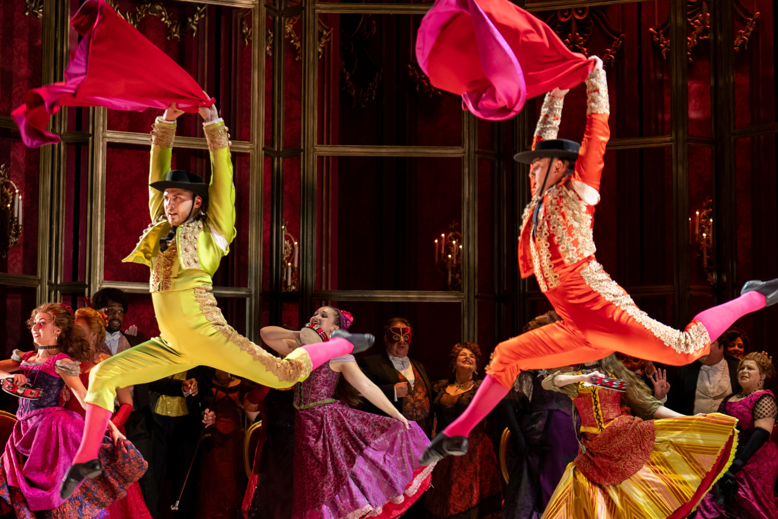 Dancers perform in Francesca Zambello’s staging of Detroit Opera’s La traviata, October 19, 25, and 27 2024. Photo by Austin Richey / Detroit Opera