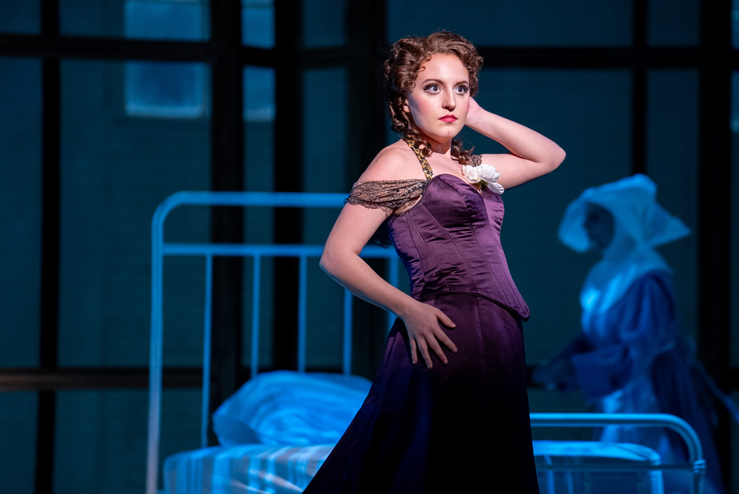 Soprano Emily Pogorelc performs the role of Violetta in Verdi’s La traviata at the Detroit Opera House, directed by Francesca Zambello and conducted by Roberto Kalb, October 19, 25, and 27 2024. Photo by Austin Richey / Detroit Opera