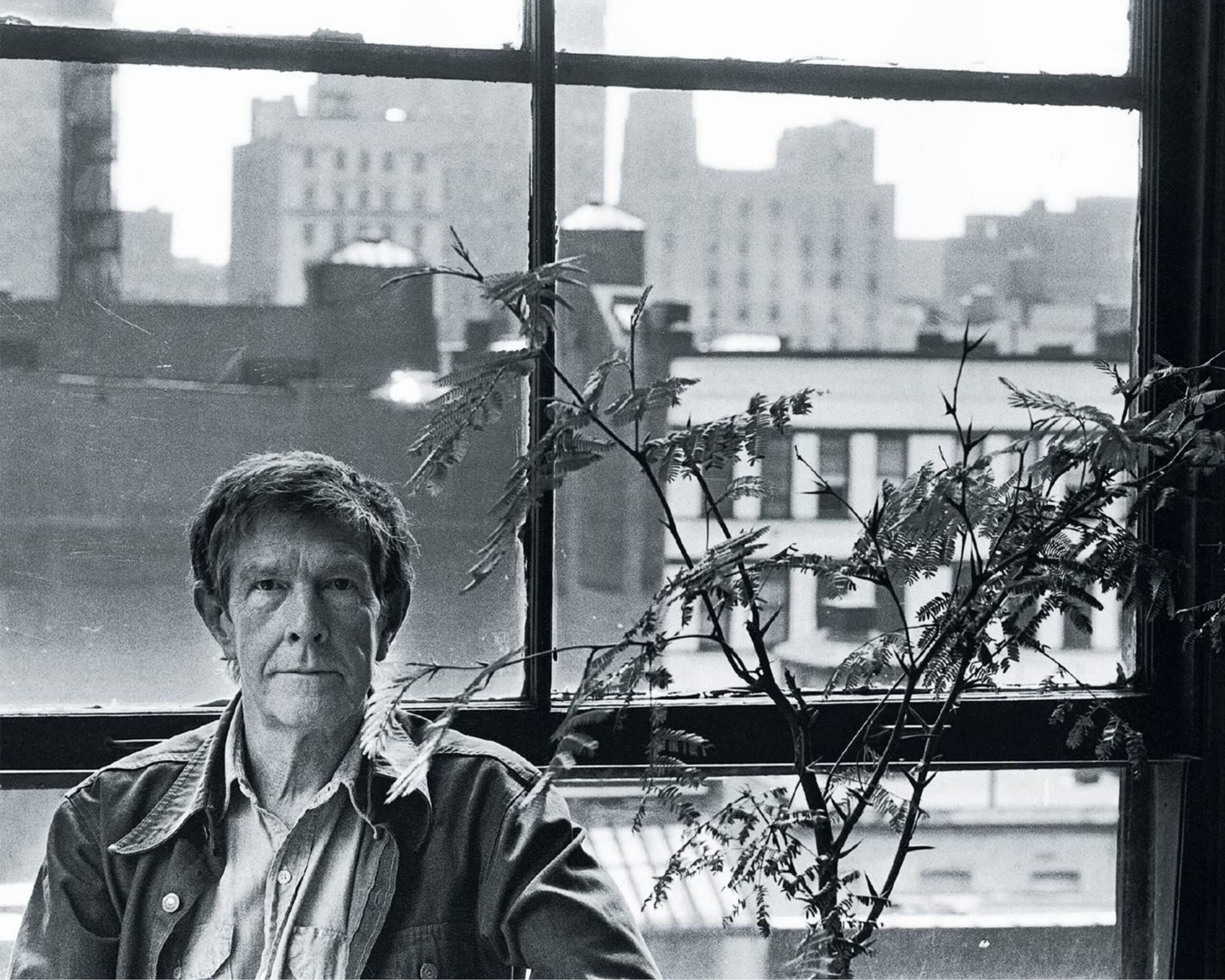 John Cage in his apartment, photo by Roberto Masotti (1979)