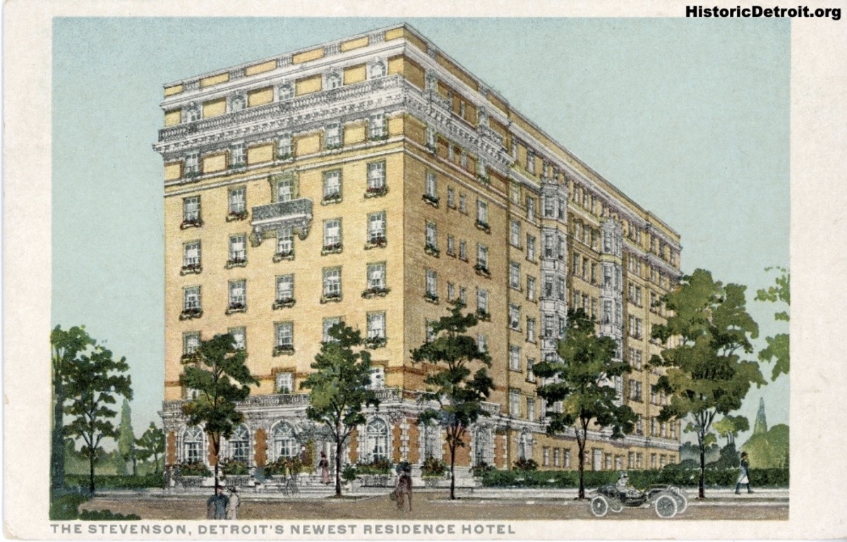 The Stevenson Hotel, the downtown Detroit building where John Cage and his family lived