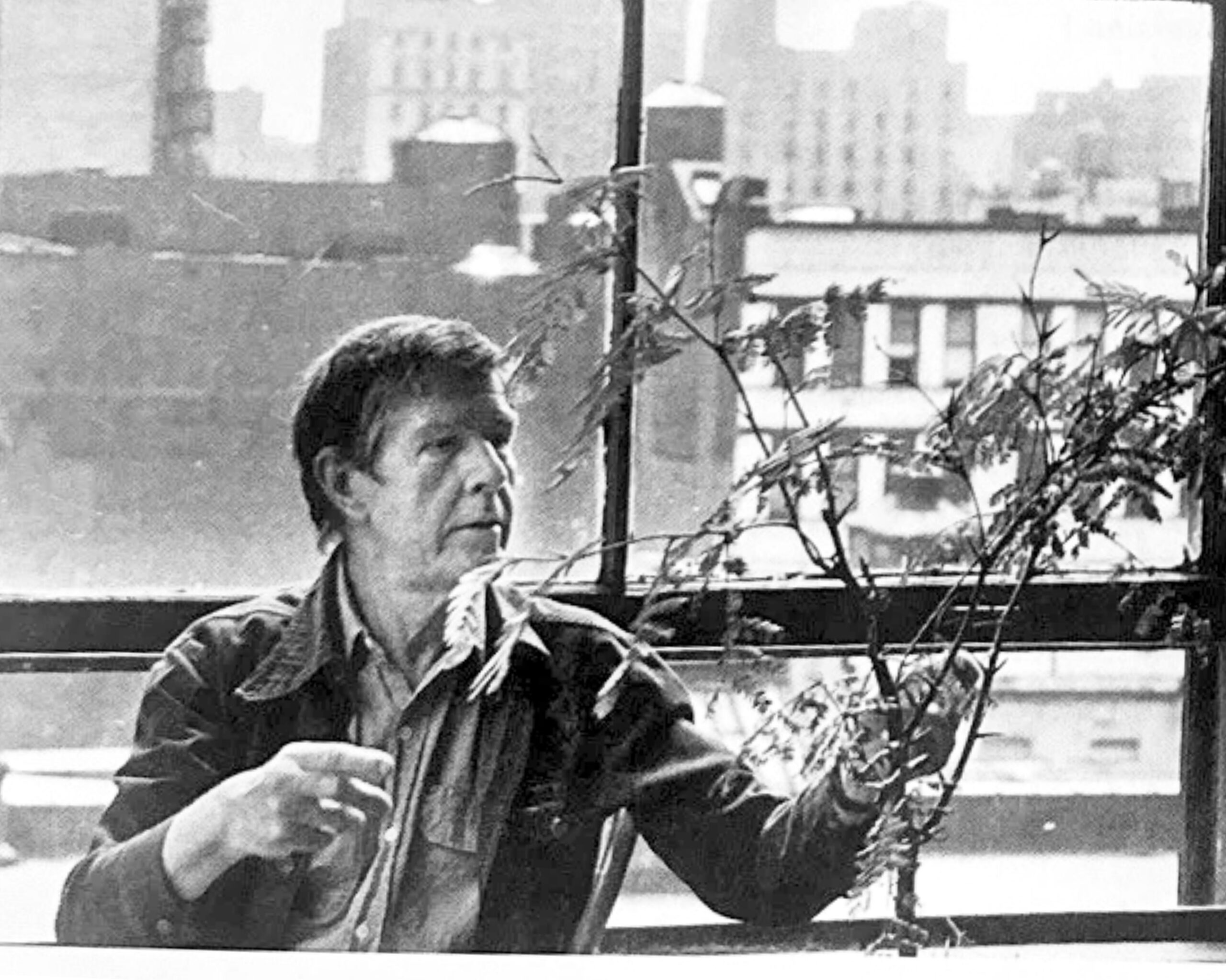John Cage in his apartment, photo by Roberto Masotti (1979)
