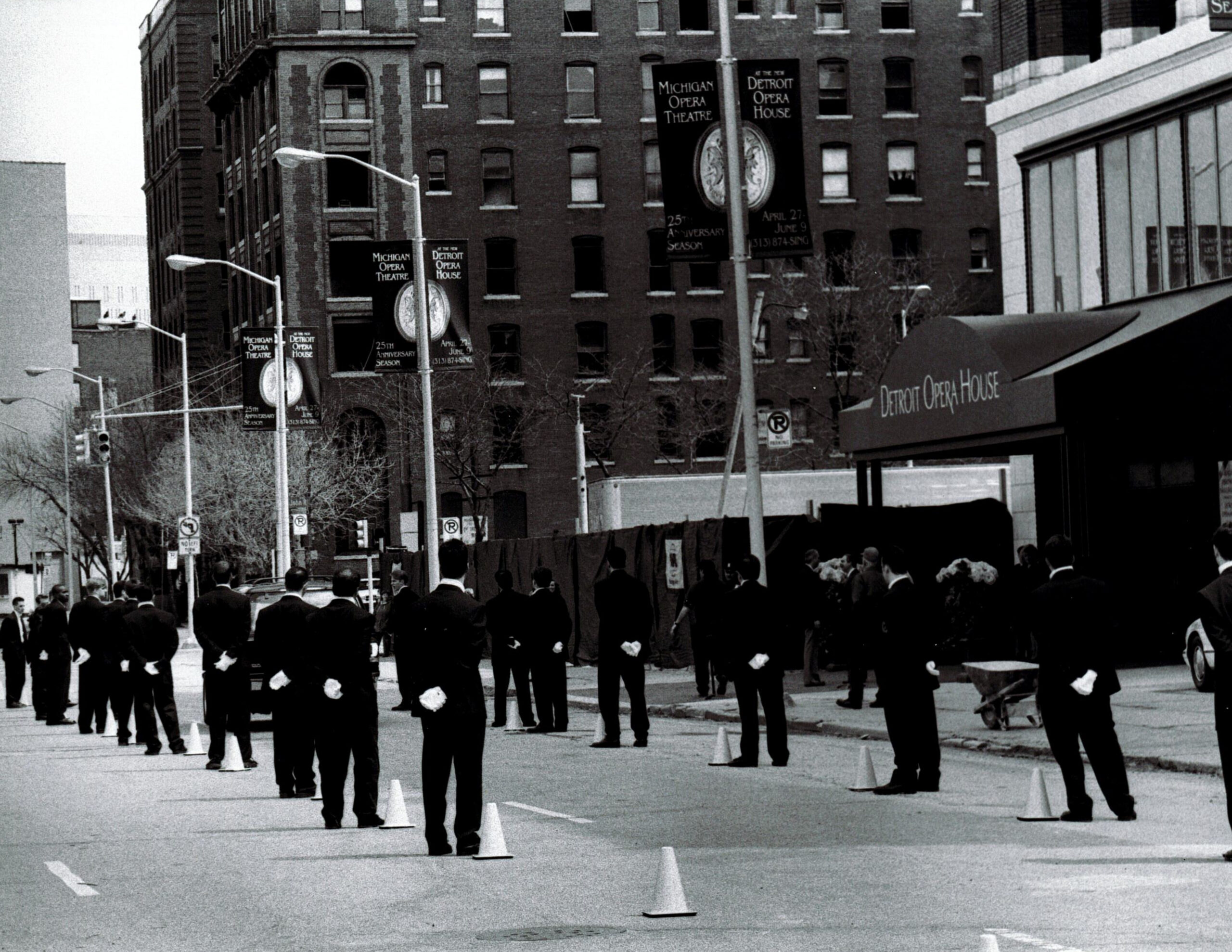 Ushers await guests during the opening of the Detroit Opera House