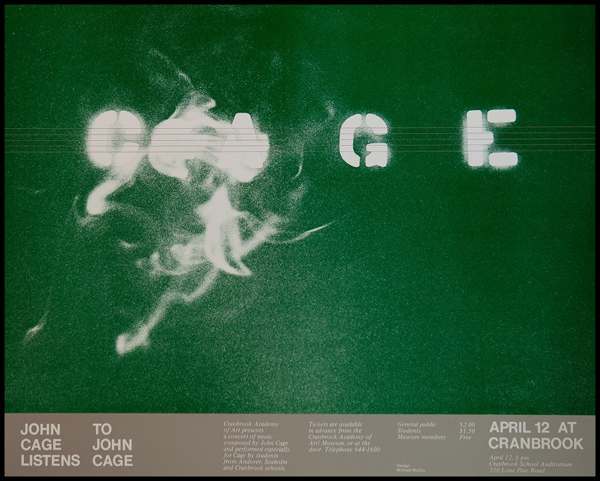 John Cage Listens to John Cage, 1974 poster